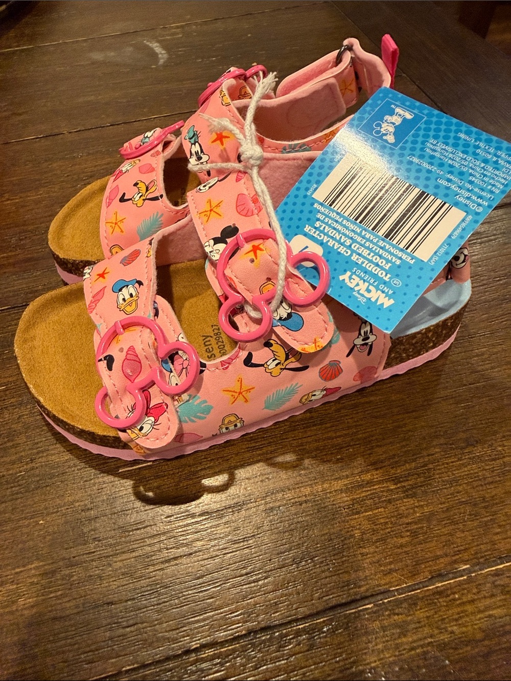 Disney Pink Kids Sandals with Mickey & Friends Print size 7